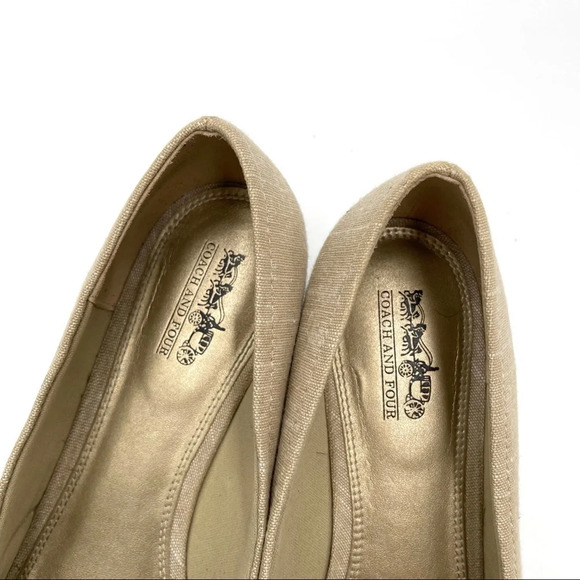 Coach and Four cream peep toe espadrille wedge sandals size 9.5 - Picture 6 of 9